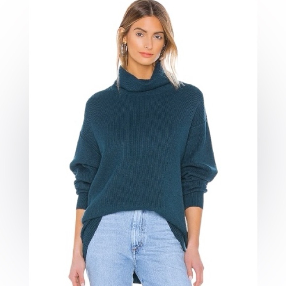 Free People Blue Softly Structured Turtleneck Tunic Sweater Women’s US S